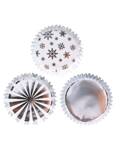 PME Folie Baking Cups Kerst Metallic Goud & Zilver -100st-