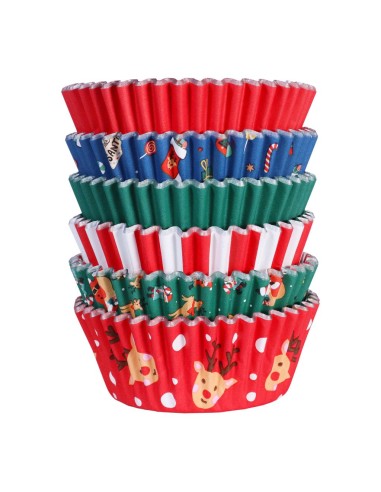 PME Folie Baking Cups Kerst Kerstman Mix -100st-