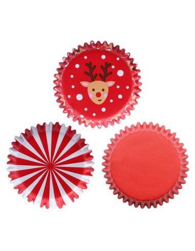 PME Folie Baking Cups Kerst Kerstman Mix -100st-