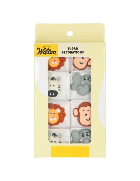 Wilton Suikerdecoratie Safari Dieren -8st-