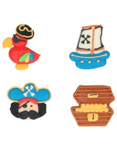 Wilton Suikerdecoratie Piraten & Papegaaien -8st-