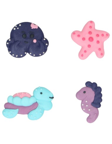 Wilton Suikerdecoratie Zeedieren -8st-