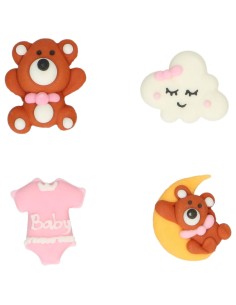 Wilton Suikerdecoratie Baby Roze -8st-