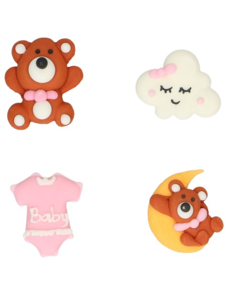 Wilton Suikerdecoratie Baby Roze -8st-