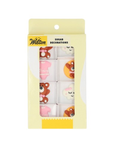 Wilton Suikerdecoratie Baby Roze -8st-