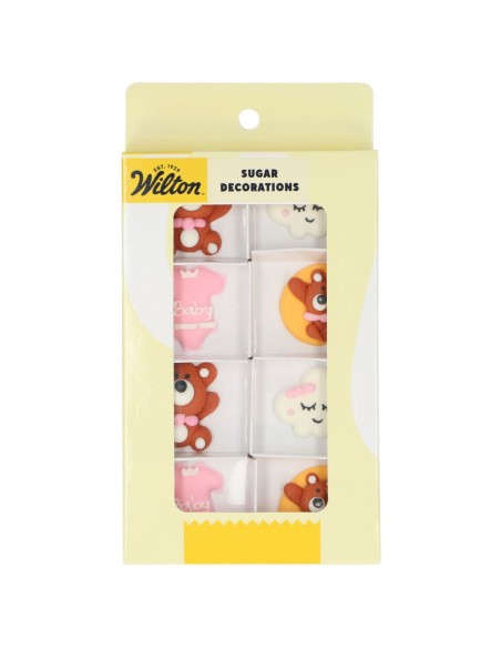 Wilton Suikerdecoratie Baby Roze -8st-