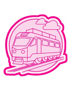 3D Uitsteker op Maat: Trein en Wolken met Stempel