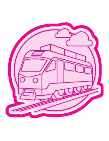 3D Uitsteker op Maat: Trein en Wolken met Stempel