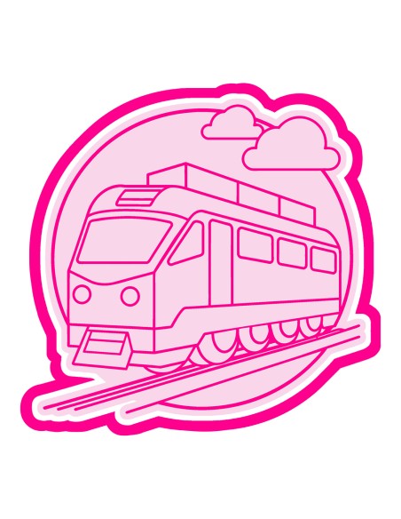 3D Uitsteker op Maat: Trein en Wolken met Stempel