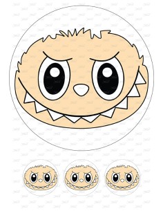 Eetbare Print Labubu Gezicht Rond - 20cm