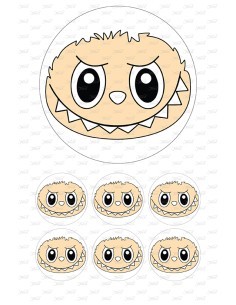 Eetbare Print Labubu Gezicht Rond - 15cm