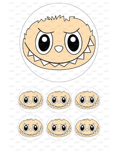 Eetbare Print Labubu Gezicht Rond - 15cm