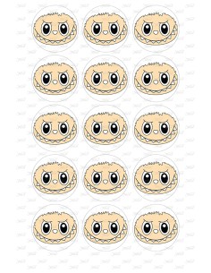 Eetbare Print Labubu Gezicht Rond Cupcakes - 5cm