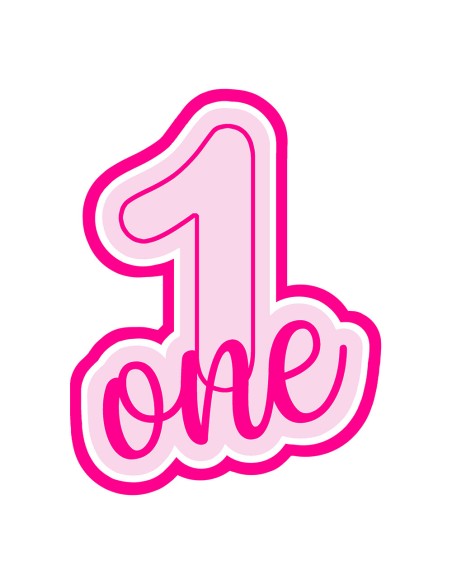 3D Uitsteker op Maat: Cijfer 1 - One