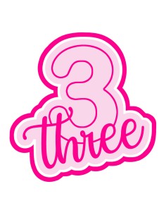 3D Uitsteker op Maat: Cijfer 3 - Three