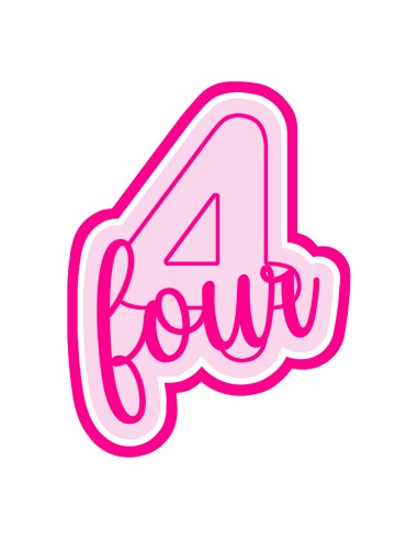 3D Uitsteker op Maat: Cijfer 4 - Four