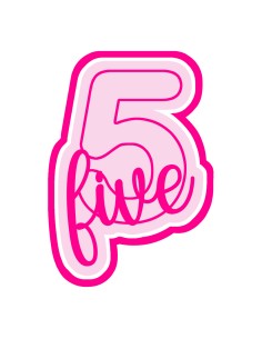 3D Uitsteker op Maat: Cijfer 5 - Five