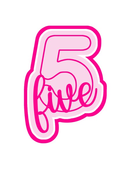 3D Uitsteker op Maat: Cijfer 5 - Five