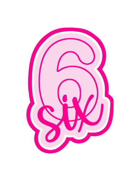 3D Uitsteker op Maat: Cijfer 6 - Six