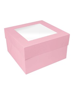 Simply Making Taartdoos Roze met Venster 20x20x15cm -1st-
