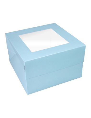 Simply Making Taartdoos Blauw met Venster 30x30x15cm -1st-