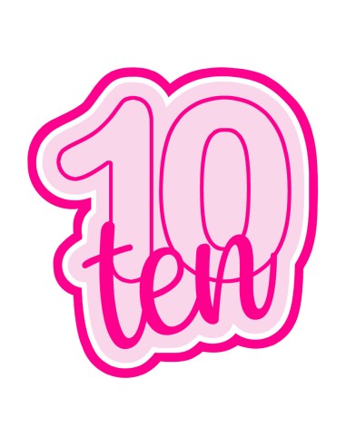 3D Uitsteker op Maat: Cijfer 10 - Ten