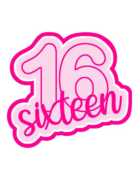 3D Uitsteker op Maat: Cijfer 16 - Sixteen