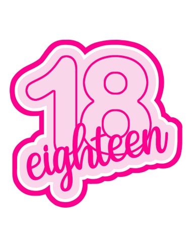 3D Uitsteker op Maat: Cijfer 18 - Eighteen