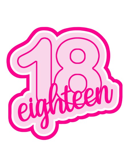 3D Uitsteker op Maat: Cijfer 18 - Eighteen