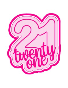 3D Uitsteker op Maat: Cijfer 21 - Twenty One