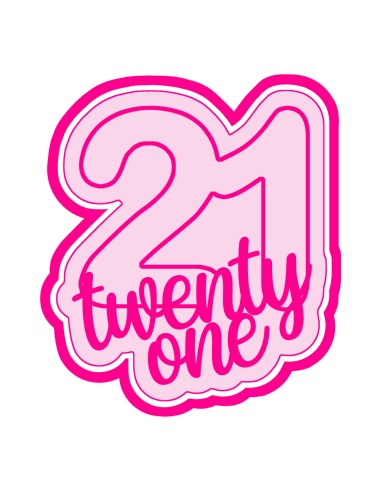 3D Uitsteker op Maat: Cijfer 21 - Twenty One
