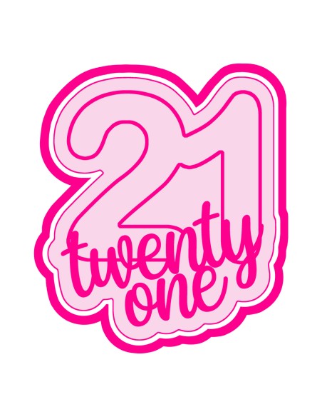 3D Uitsteker op Maat: Cijfer 21 - Twenty One