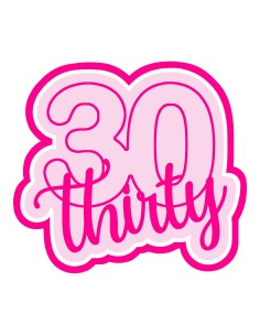3D Uitsteker op Maat: Cijfer 30 - Thirty
