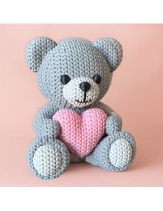 3D Taarttopper op Maat: Beertje Grijs/Roze