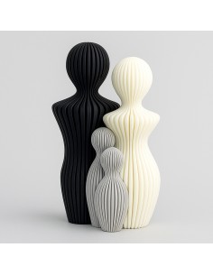 3D Taarttopper op Maat: Bruidspaar met 0-4 Kinderen - Grijs