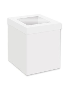 Hoge Taartdoos Wit met Venster 25x25x25cm -1st-