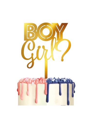 CakeDeco Taarttopper Boy Girl - Spiegel Goud