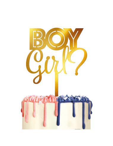 CakeDeco Taarttopper Oh Baby - Spiegel Goud