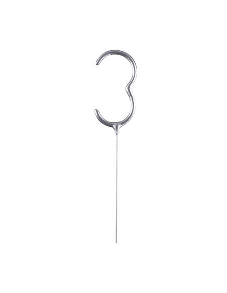 Feeststerretje Cijfer 3 - Zilver