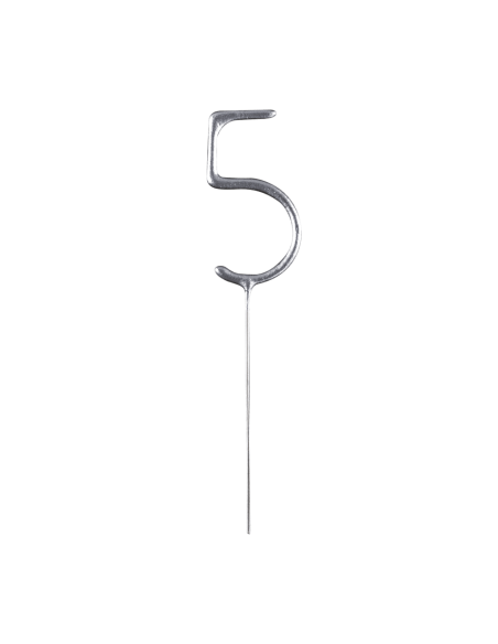 Feeststerretje Cijfer 5 - Zilver