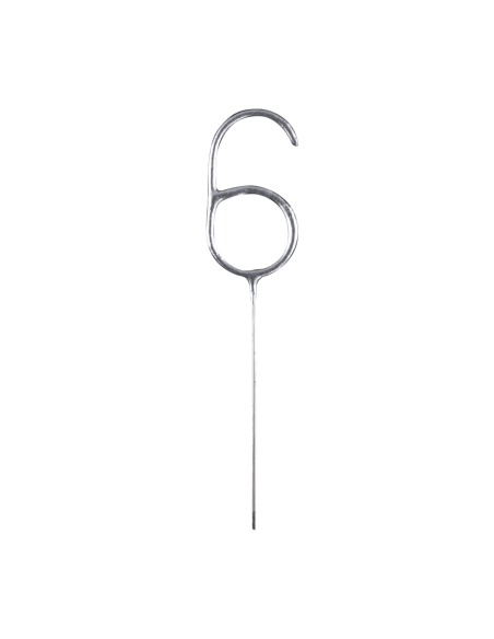 Feeststerretje Cijfer 6 - Zilver