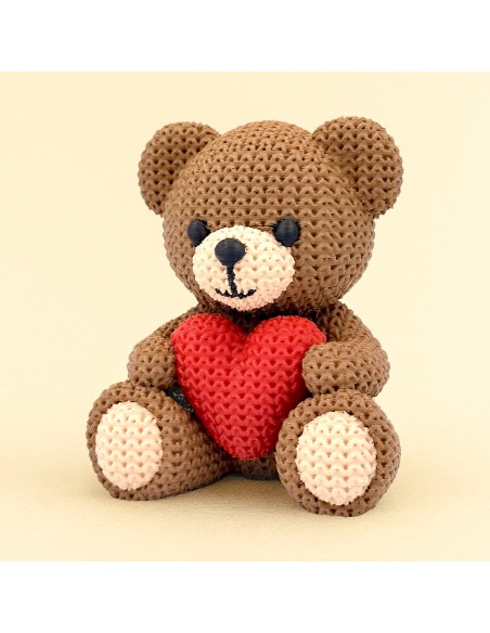 3D Taarttopper op Maat: Beertje Bruin/Rood