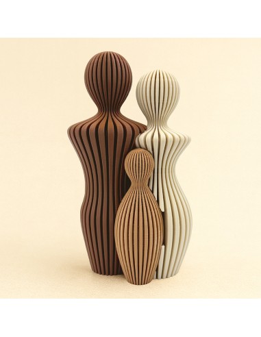 3D Taarttopper op Maat: Bruidspaar met 0-4 Kinderen - Bruin