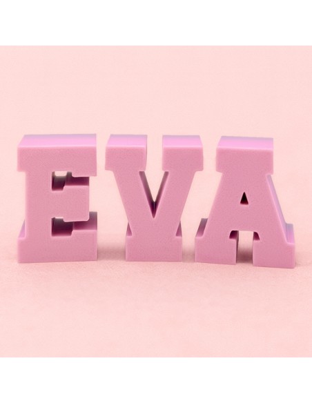 3D Taarttopper op Maat: Tekst 1-3 letters - Kleur naar Keuze