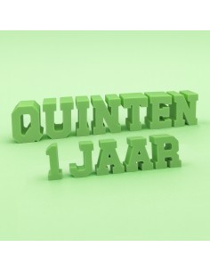 3D Taarttopper op Maat: Tekst 10-12 letters - Kleur Keuze