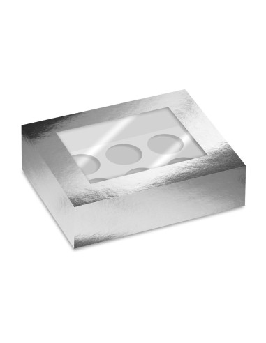 Simply Making Cupcake Doos 6 Metallic Zilver -2st-