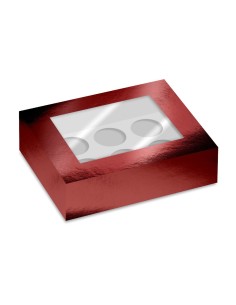 Simply Making Cupcake Doos 6 Metallic Rood -2st-