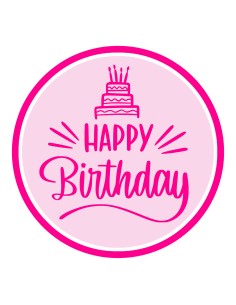 3D Uitsteker op Maat: Happy Birthday Taart met Stempel