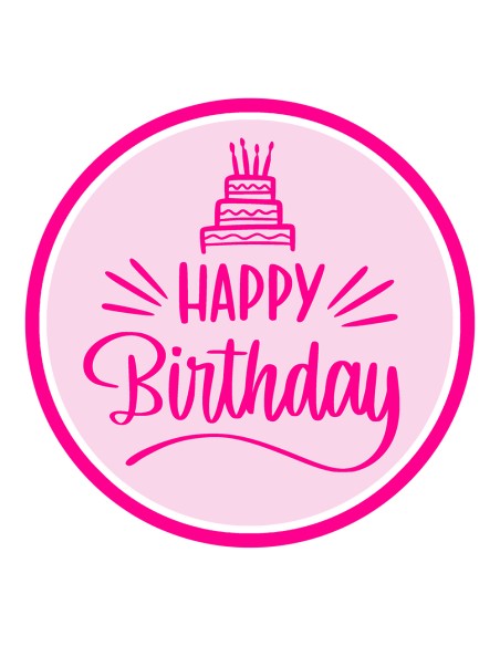 3D Uitsteker op Maat: Happy Birthday Taart met Stempel