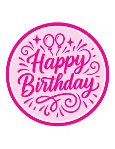 3D Uitsteker op Maat: Happy Birthday Ballon met Stempel